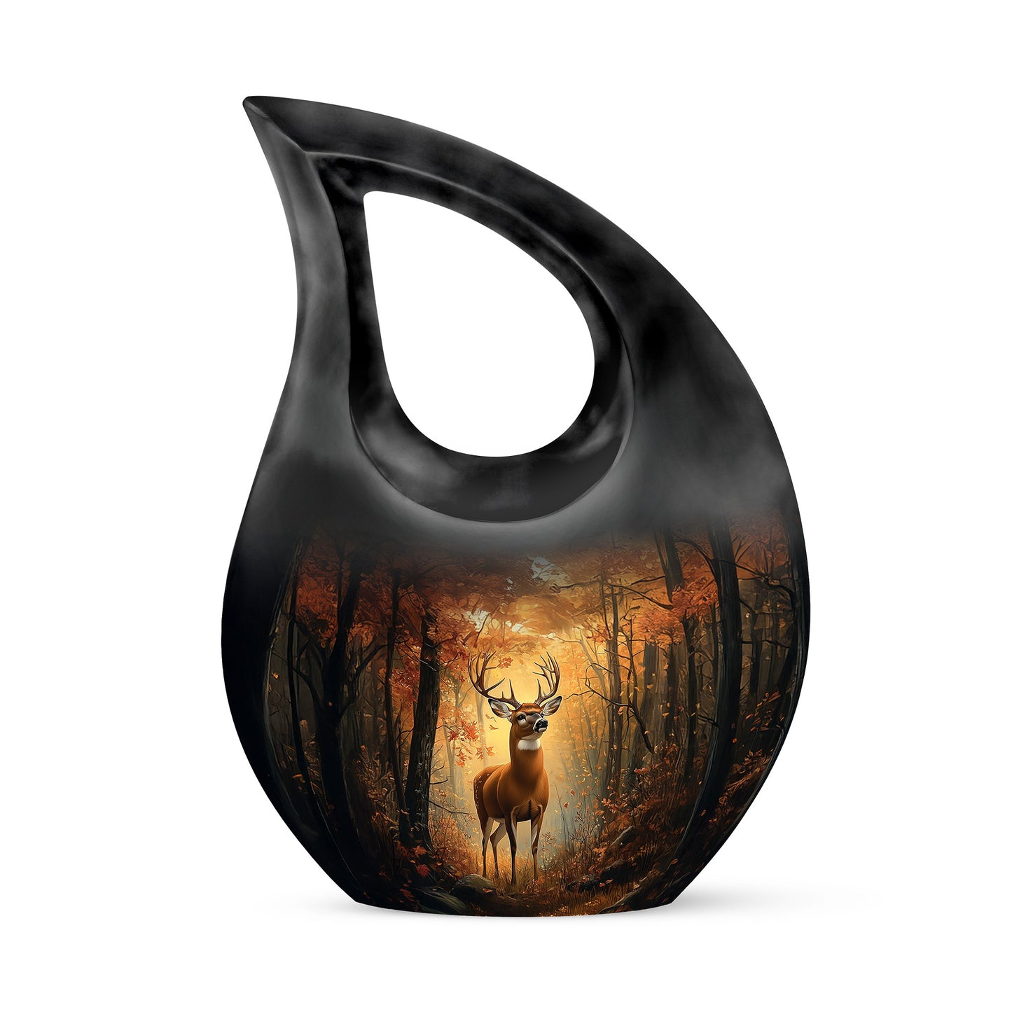 Personalized Deer Cremation Urns - Pristine Gold 10-inch, 200 cu in - Yatskia