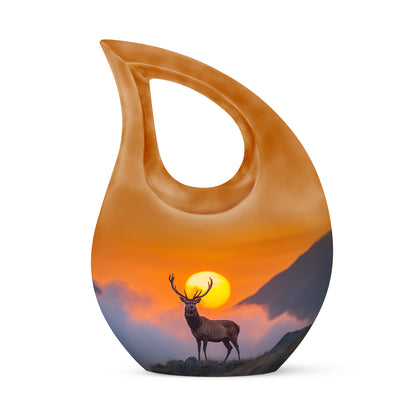 Personalized Deer Cremation Urns - Eminent Gold 10-inch, 200 cu in - Yatskia