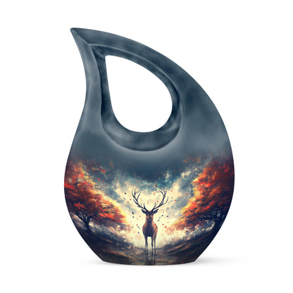 Personalized Blue Deer Cremation Urns for Ashes - Captivating 10-inch - Yatskia