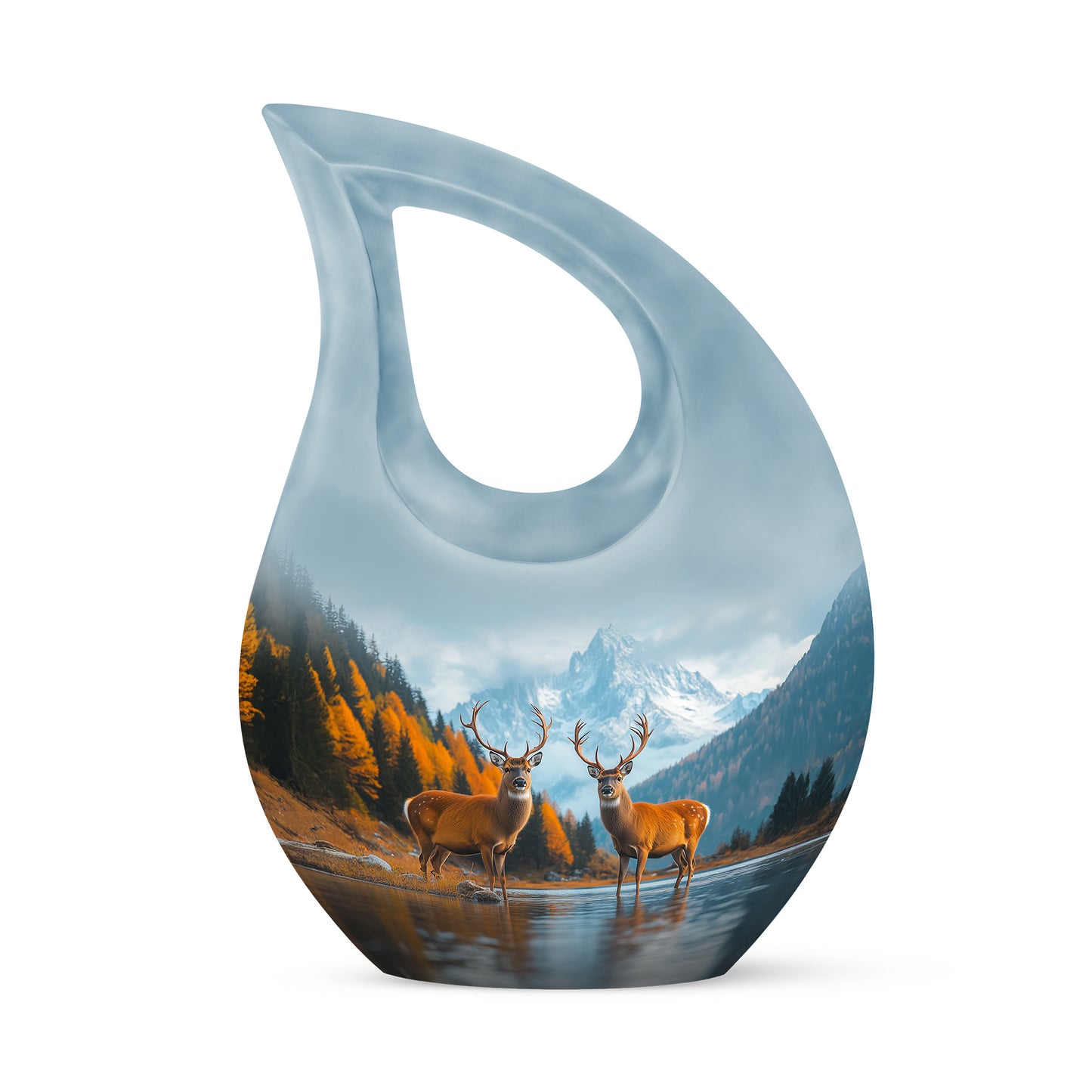 Personalized Magnificent Deer Cremation Urns - Blue 10-inch, 200 cu in - Yatskia