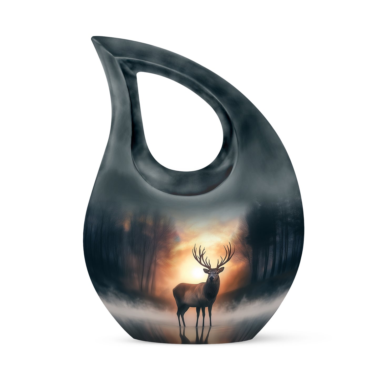 Personalized Deer Cremation Urns - Eminent Gold 10-inch, 200 cu in - Yatskia