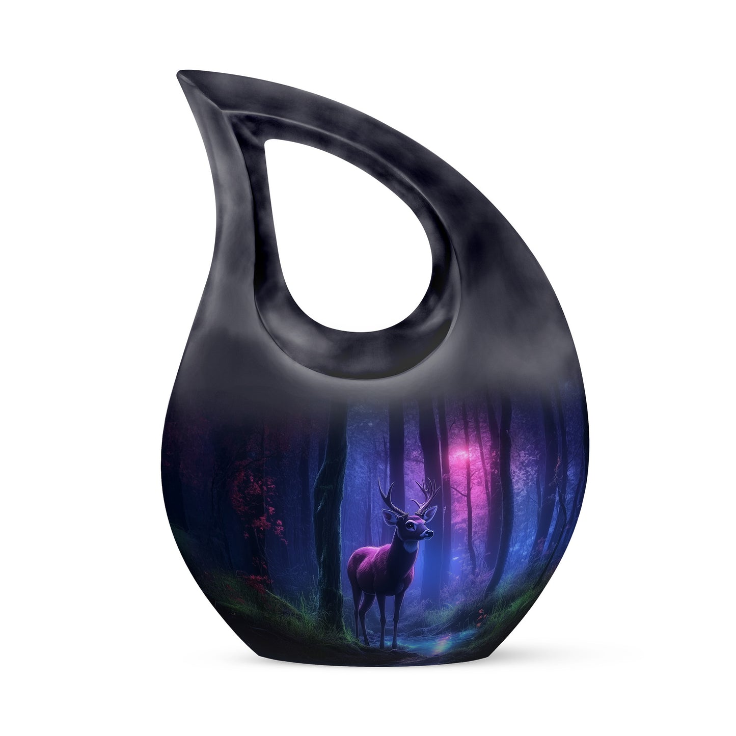 Personalized Magnificent Deer Cremation Urns - Blue 10-inch, 200 cu in - Yatskia