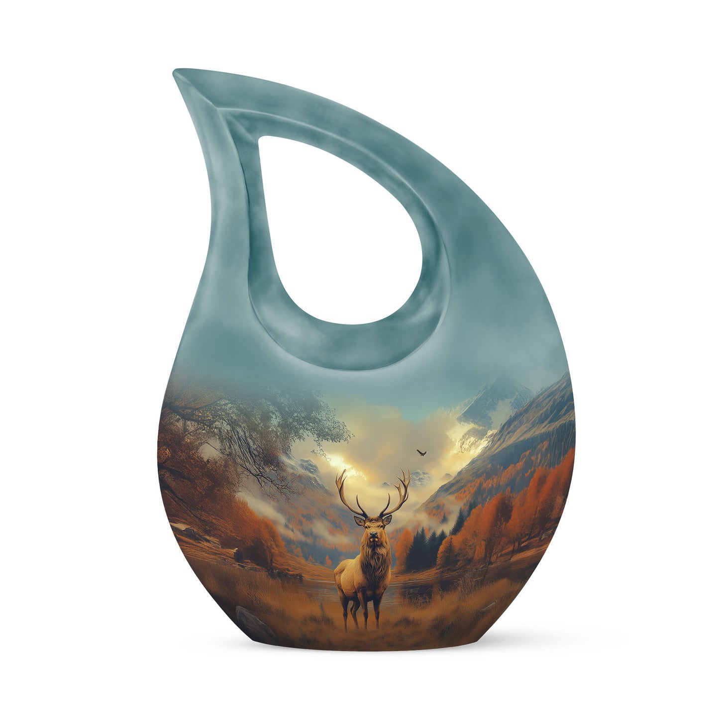Personalized Elegant Deer Cremation Urns - Gold 10-inch, 200 cu in - Yatskia