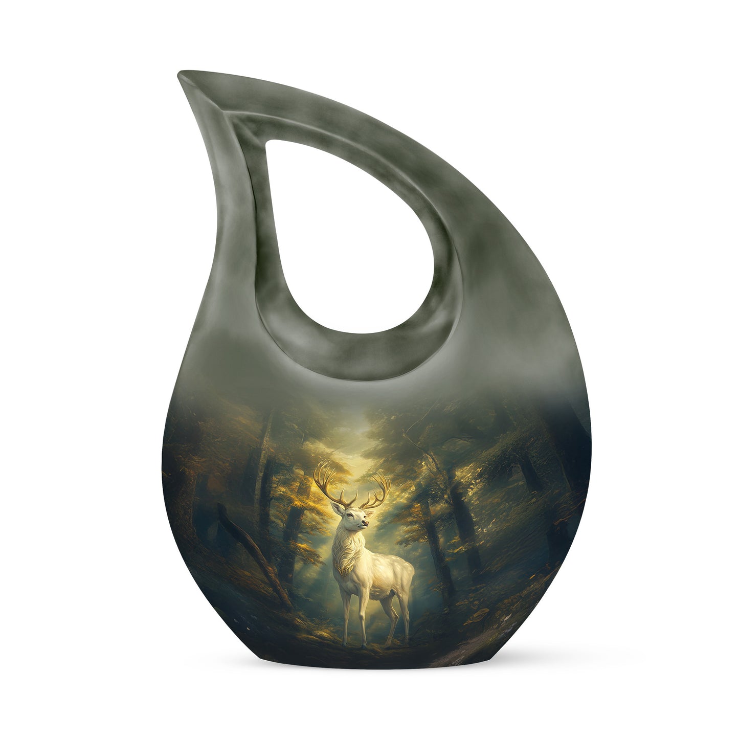 Black Deer Comfort Cremation Urns for Human Ashes - 10-inch, 200 cu in - Yatskia