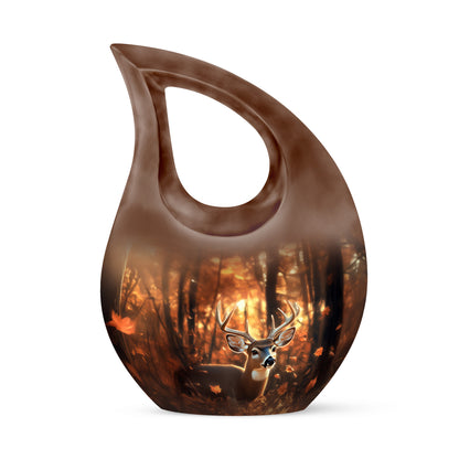 Gold Deer Journey Cremation Urns for Human Ashes - 10-inch, 200 cu in - Yatskia
