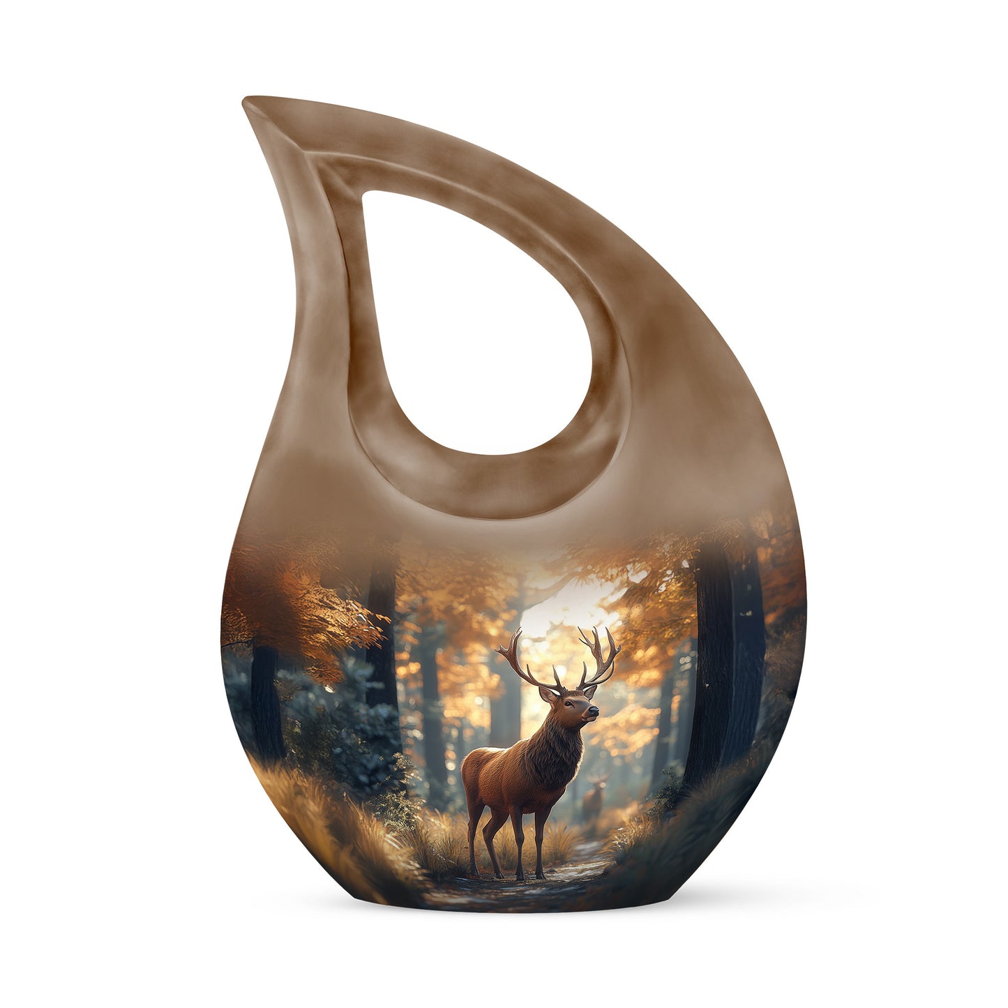 Personalized Gold Deer Cremation Urns for Ashes - Majestic 10-inch - Yatskia