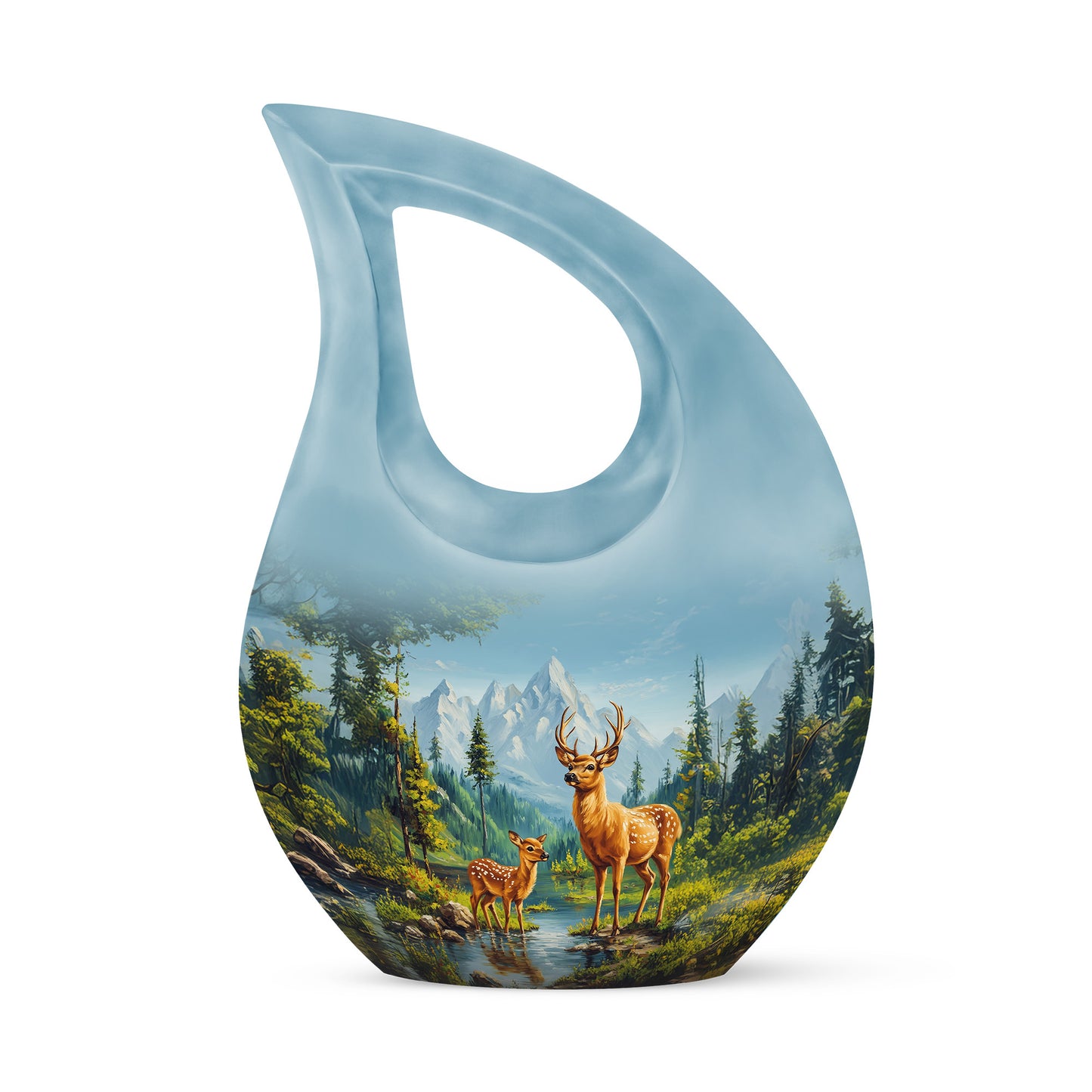 Hallowed Deer Cremation Urns for Human Ashes - Blue 10-inch - Yatskia