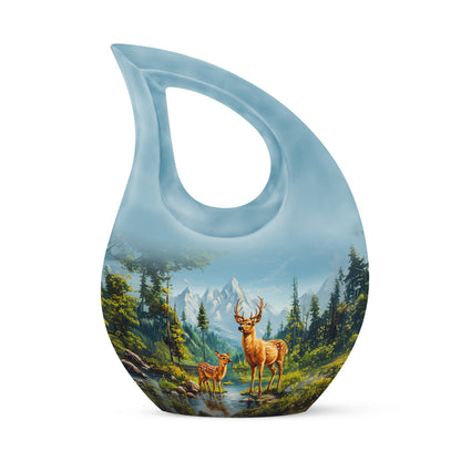 Hallowed Deer Cremation Urns for Human Ashes - Blue 10-inch - Yatskia