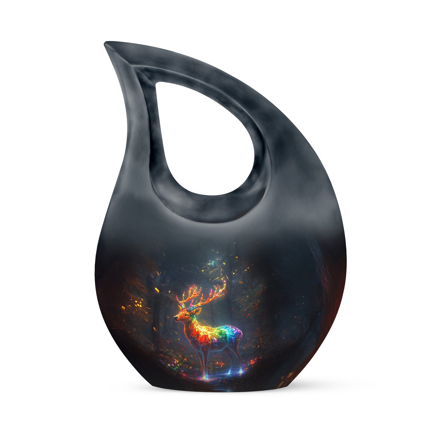 Resplendent Blue Deer Cremation Urn for Ashes - 10-inch, 200 cu in - Yatskia