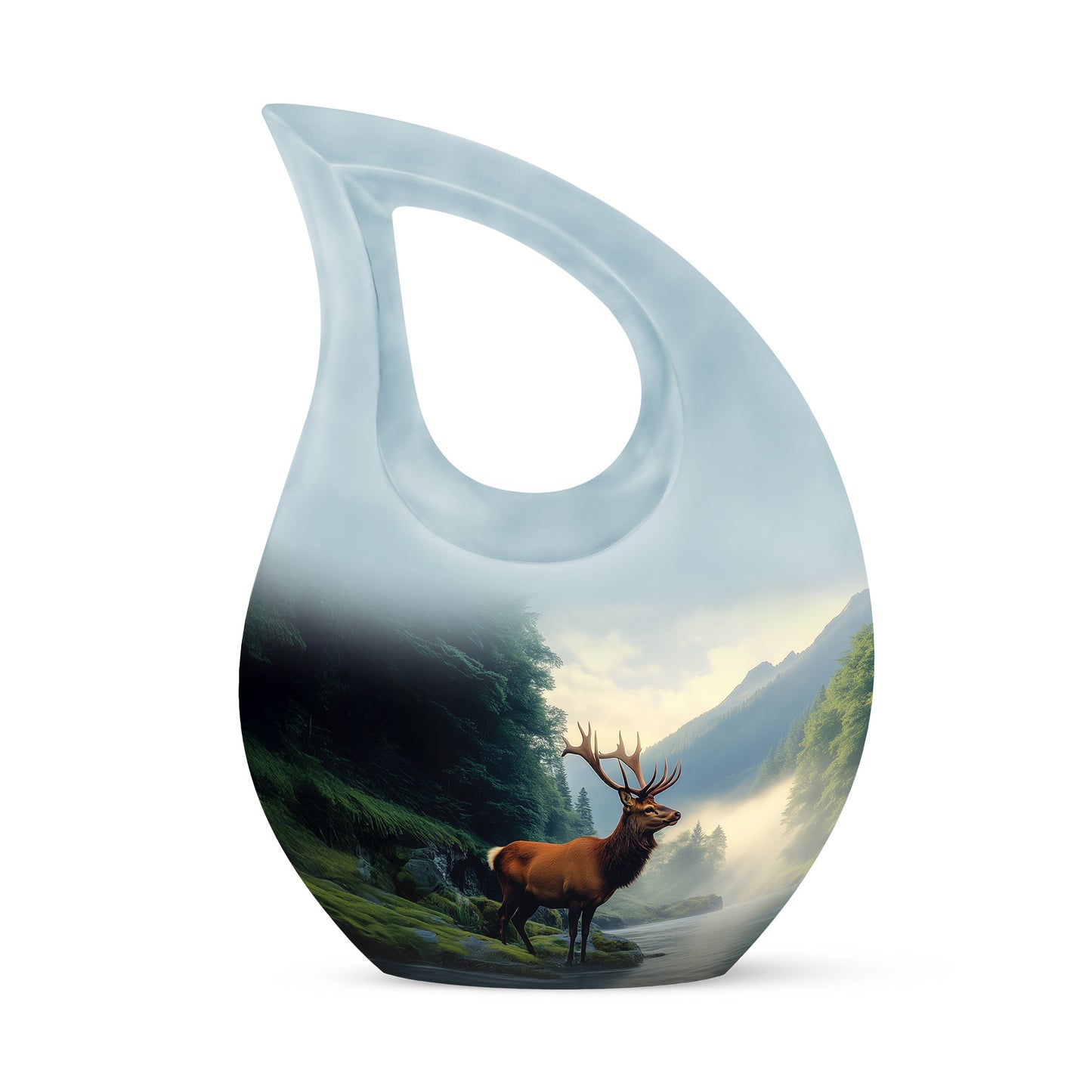 Blue Deer Memorial Cremation Urns for Human Ashes - 10-inch, 200 cu in - Yatskia
