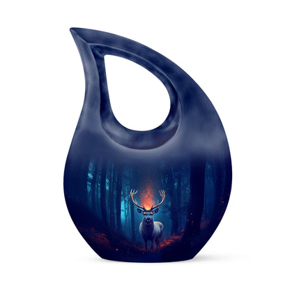 Personalized Deer Cremation Urns - Eminent Blue 10-inch, 200 cu in - Yatskia