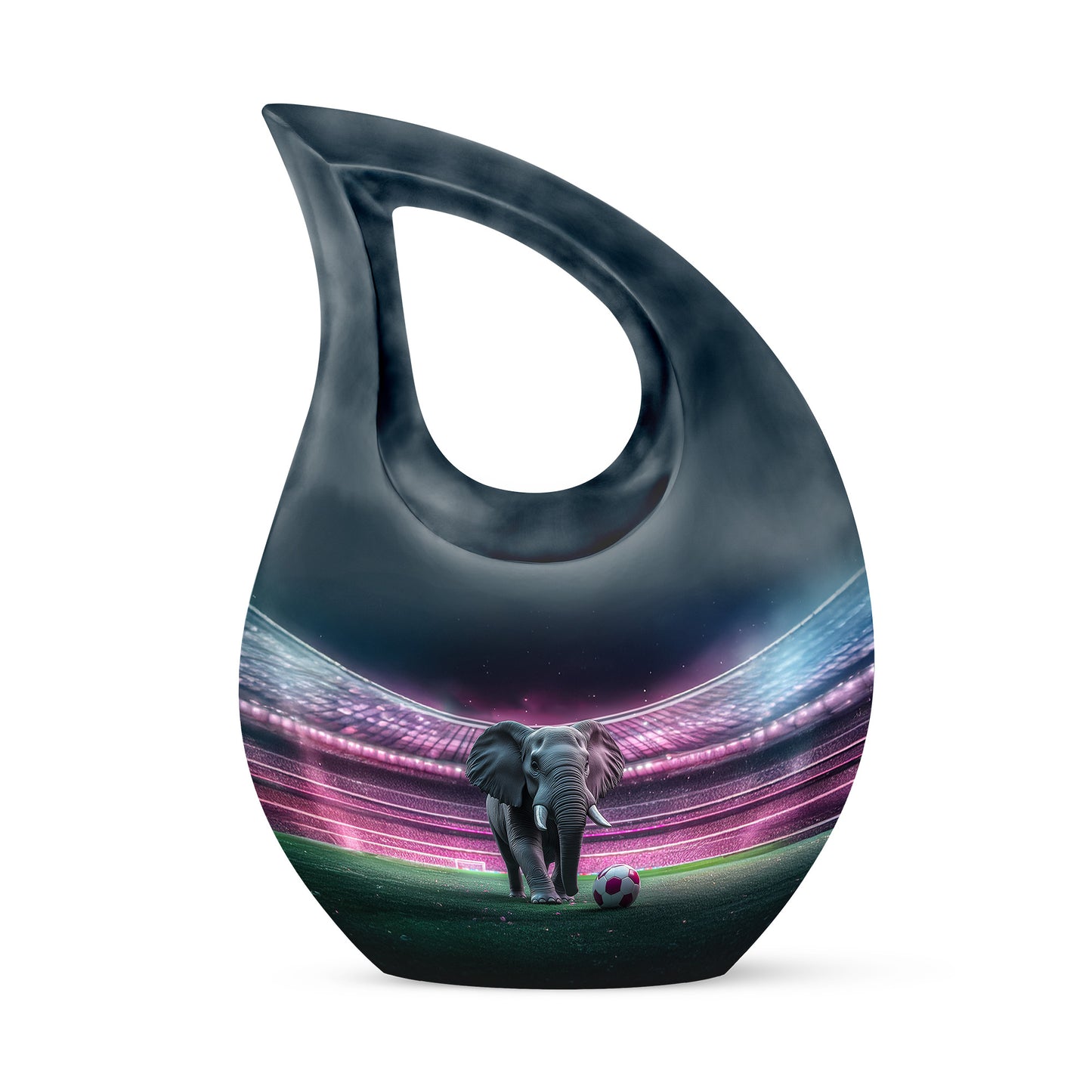 Distinguished Black Elephant Cremation Urn for Ashes - 10-inch, 200 cu in - Yatskia