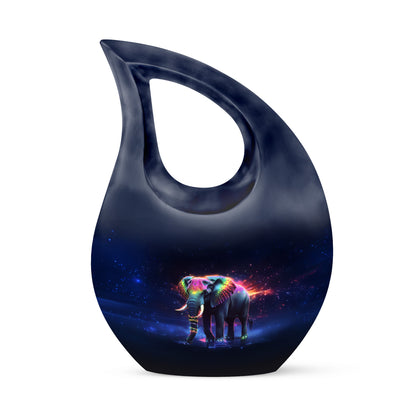 Personalized Elephant Cremation Urns - Pristine Black 10-inch, 200 cu in - Yatskia