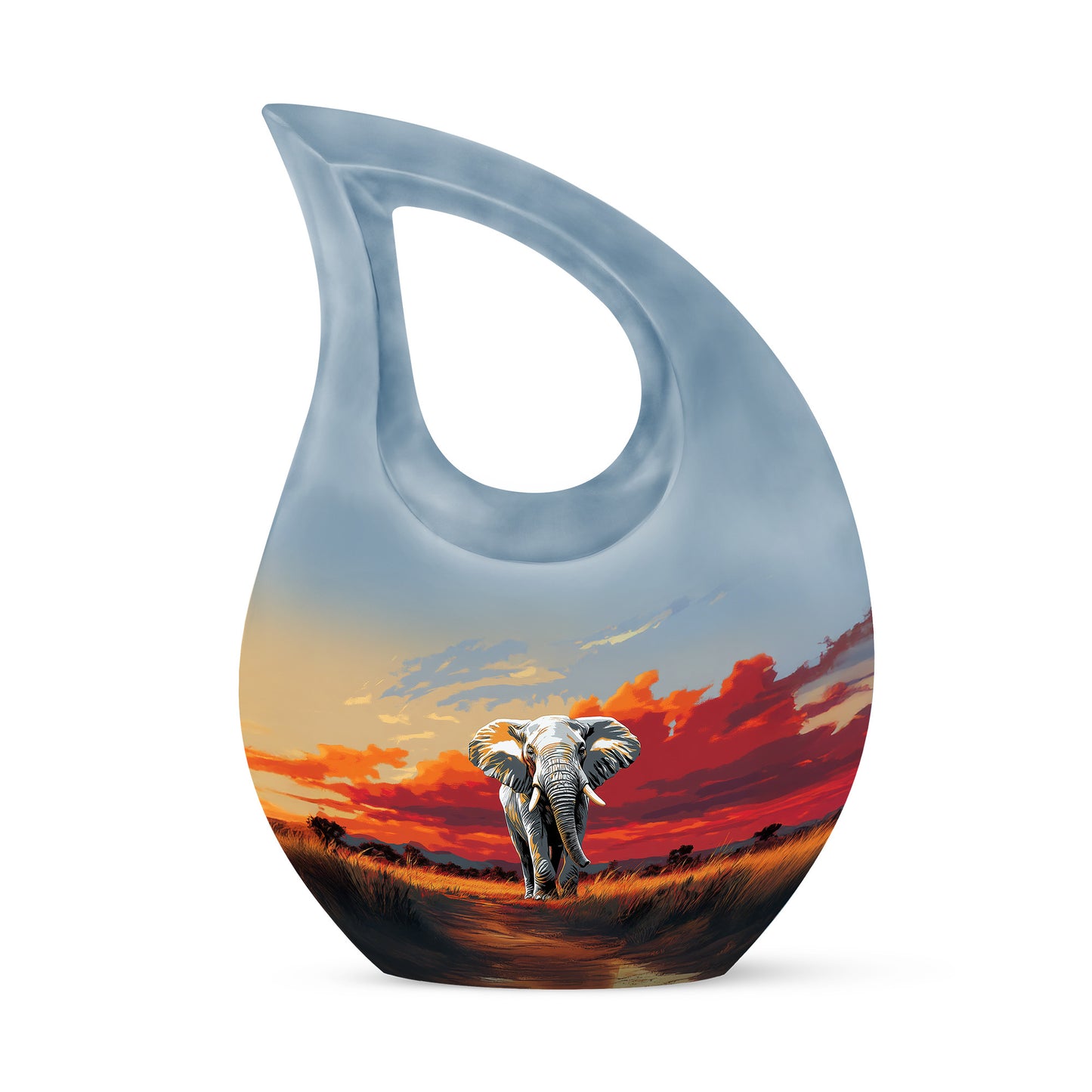 Gray Elephant Cremation Urns - Honored Testament 10-inch, 200 cu in - Yatskia
