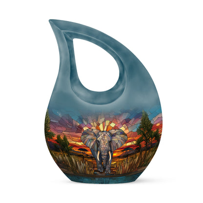 Personalized Seraphic Elephant Cremation Urns - Gold 10-inch, 200 cu in - Yatskia