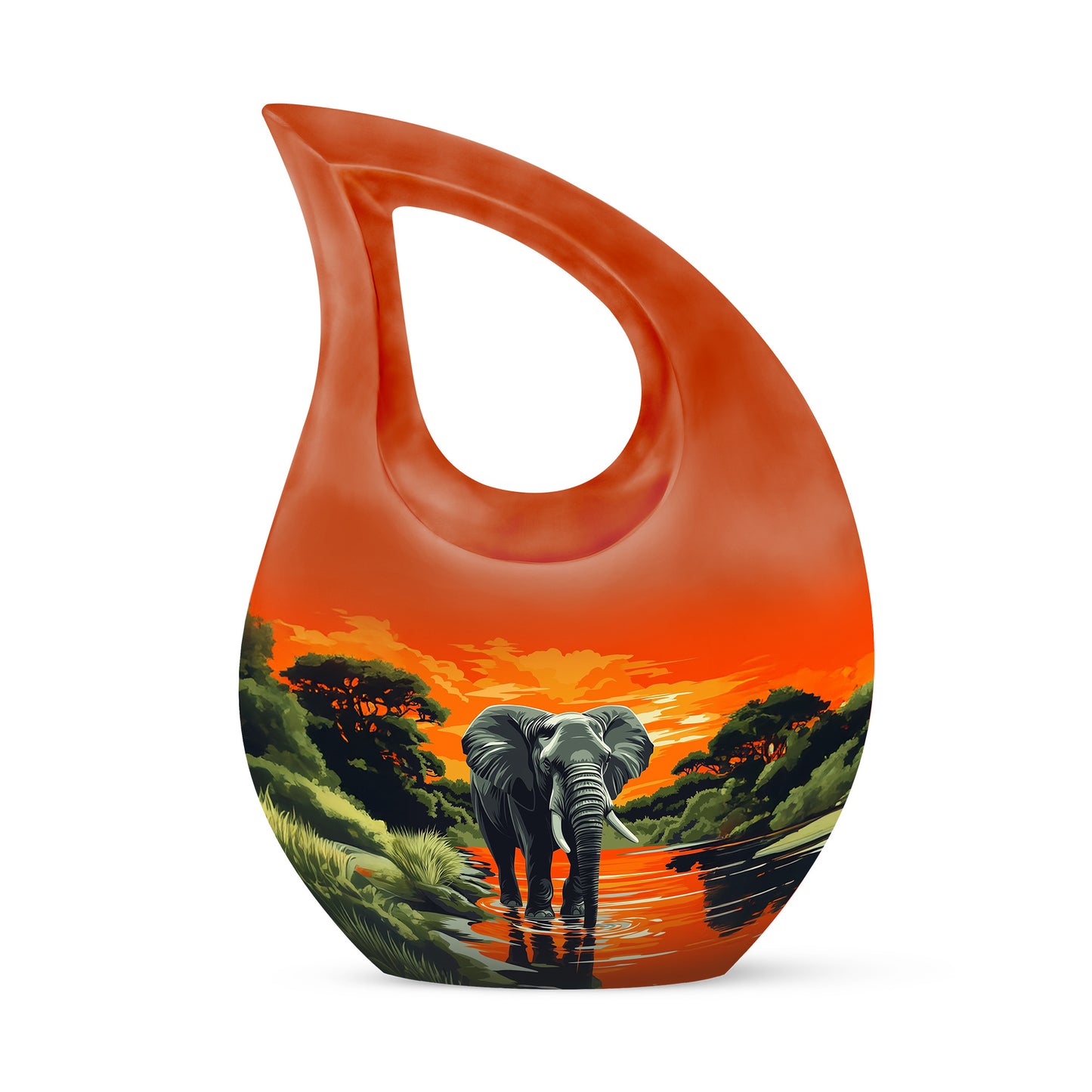 Gold Sacred Elephant Cremation Urns for Human Ashes - 10-inch, 200 cu in - Yatskia