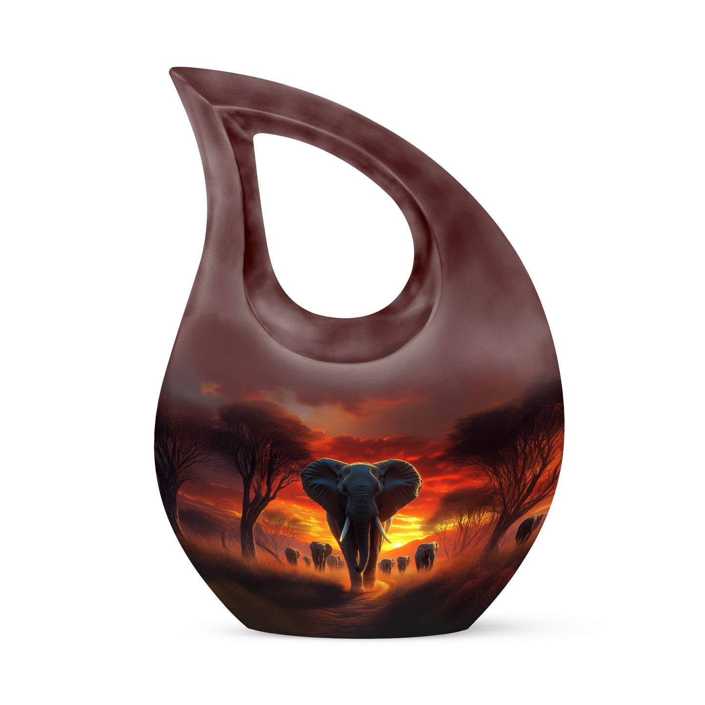Personalized Eternal Elephant Cremation Urns - Red 10-inch, 200 cu in - Yatskia