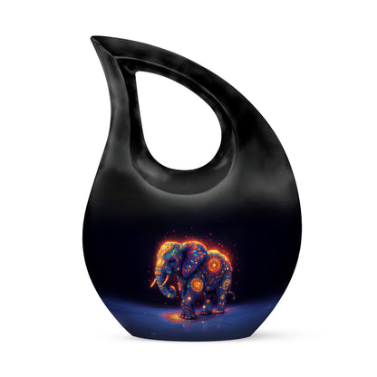 Blue Elephant Testament Cremation Urns for Human Ashes - 10-inch, 200 cu in - Yatskia