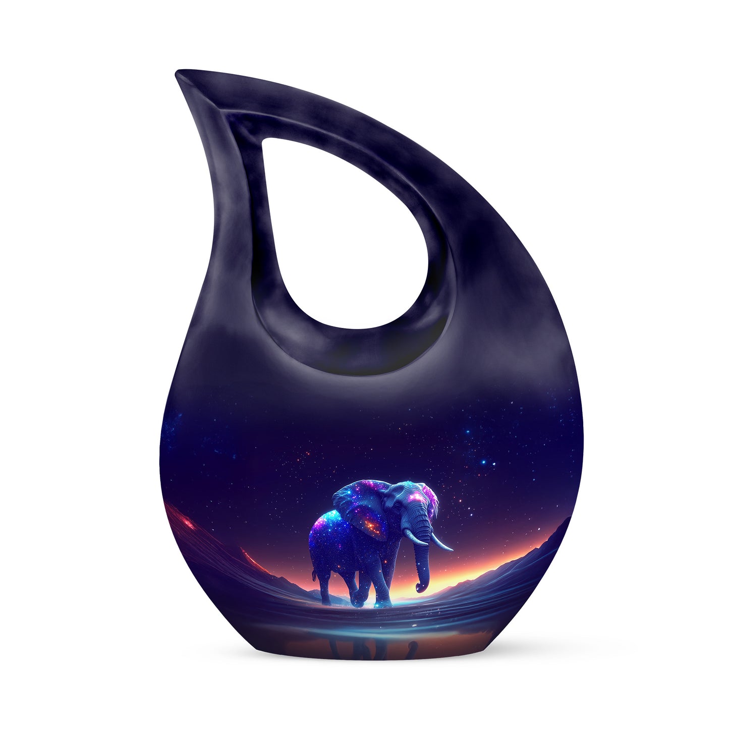 Distinguished Purple Elephant Cremation Urn for Ashes - 10-inch, 200 cu in - Yatskia