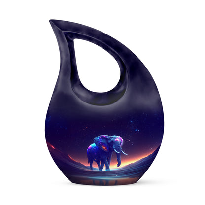 Distinguished Purple Elephant Cremation Urn for Ashes - 10-inch, 200 cu in - Yatskia