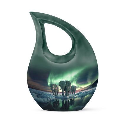 Blue Elephant Cremation Urns - Opulent Tribute 10-inch, 200 cu in - Yatskia