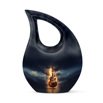 Inspiring Blue Guitar Testament Urn for Human Ashes - 10-inch, 200 cu in - Yatskia