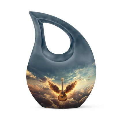 Everlasting Blue Guitar Resting Place Urn for Human Ashes - 10-inch, 200 cu in - Yatskia