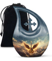 Guitar Cremation Urn for funeral  – Angel Wings Memorial Urn for Ashes