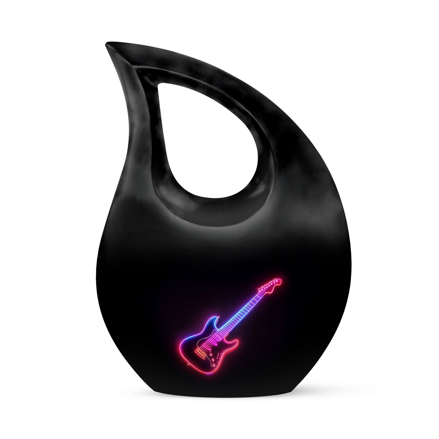 Hallowed Guitar Cremation Urns for Human Ashes - Black 10-inch - Yatskia