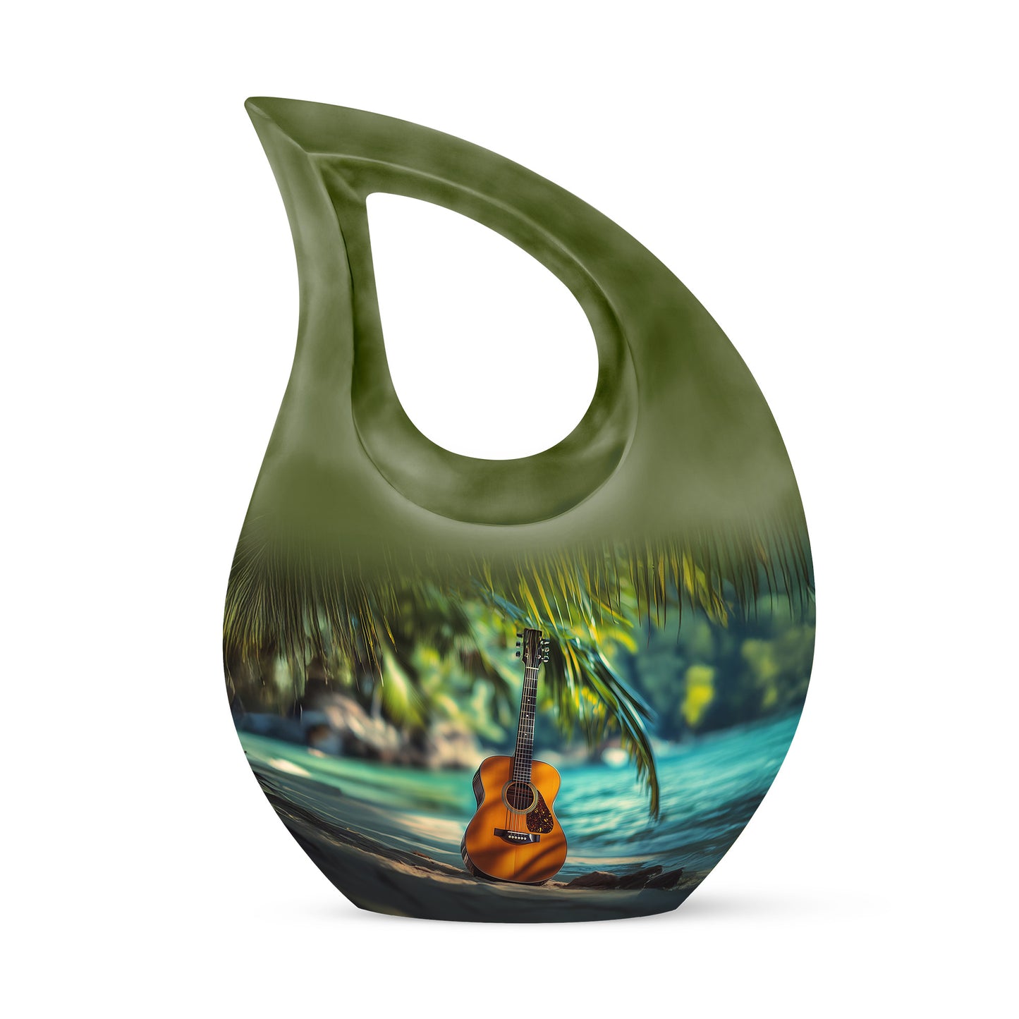Radiant Guitar Memorial Cremation Urns - Gold 10-inch, 200 cu in - Yatskia