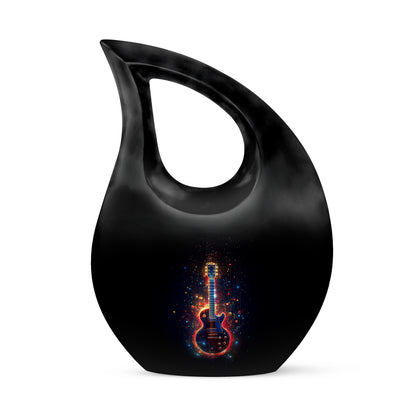 Personalized Black Guitar Cremation Urns for Ashes - Captivating 10-inch - Yatskia