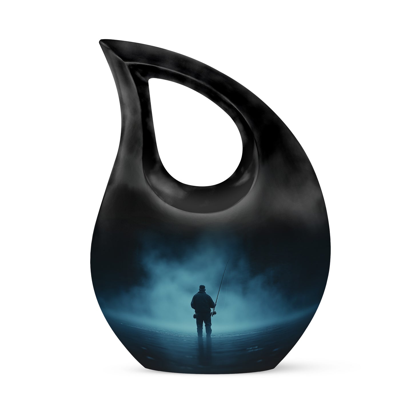 Blue Sacred Fishing Cremation Urns for Human Ashes - 10-inch, 200 cu in - Yatskia