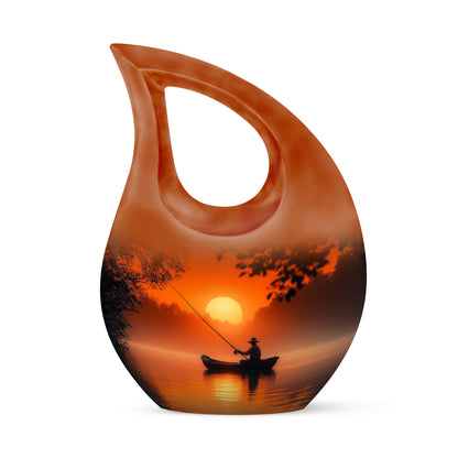 Personalized Gold Fishing Cremation Urns for Ashes - Enchanting 10-inch - Yatskia