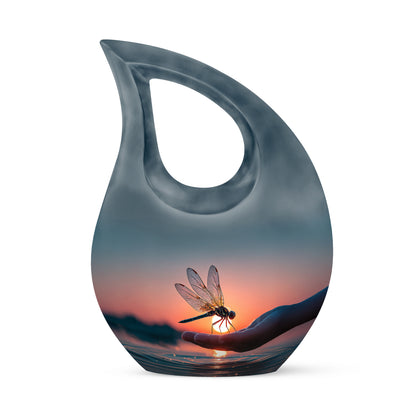 Blue Dragonfly Celebration Cremation Urns for Human Ashes - 10-inch, 200 cu in - Yatskia