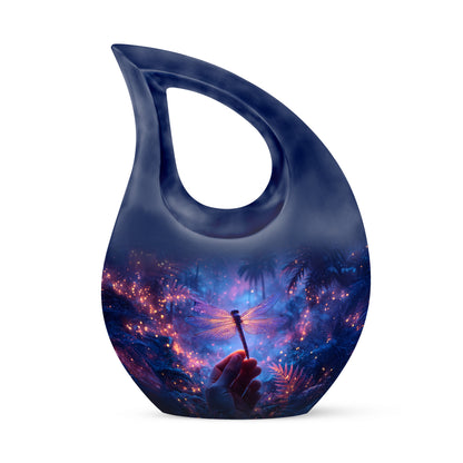 Personalized Eternal Dragonfly Cremation Urns - Blue 10-inch, 200 cu in - Yatskia