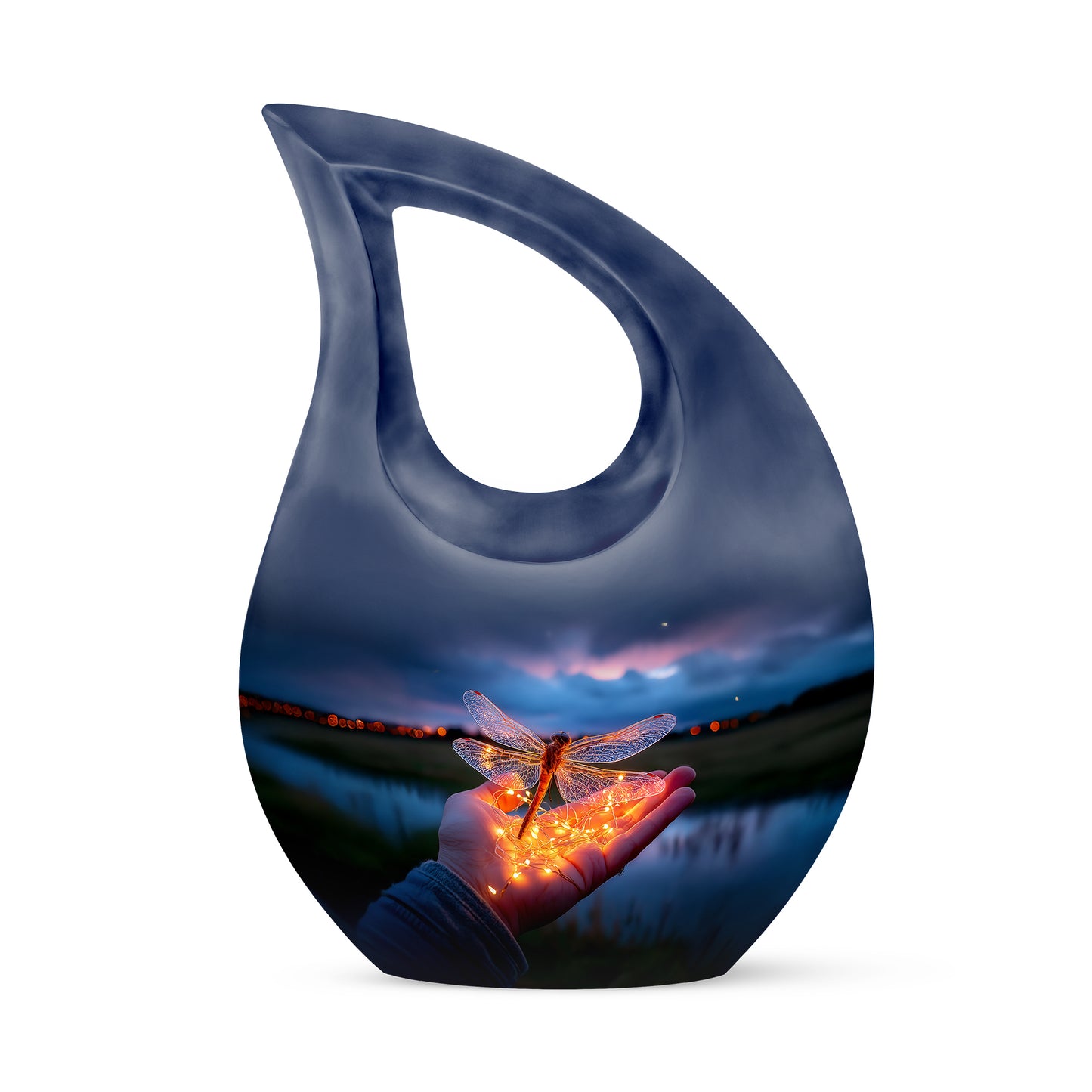 Personalized Blue Dragonfly Cremation Urns for Ashes - Majestic 10-inch - Yatskia