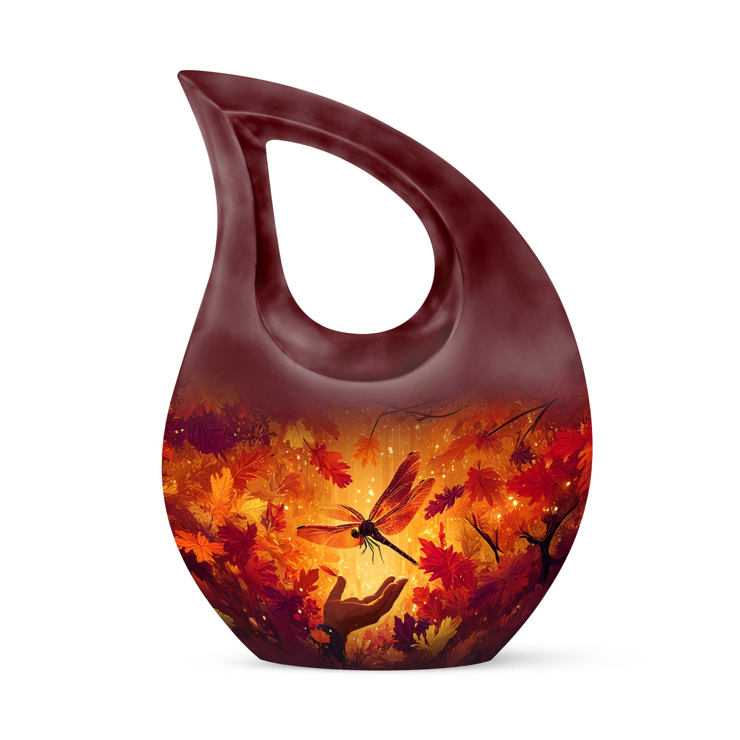 Timeless Gold Dragonfly Cremation Urn for Ashes - 10-inch, 200 cu in - Yatskia