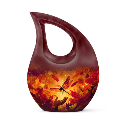 Timeless Gold Dragonfly Cremation Urn for Ashes - 10-inch, 200 cu in - Yatskia