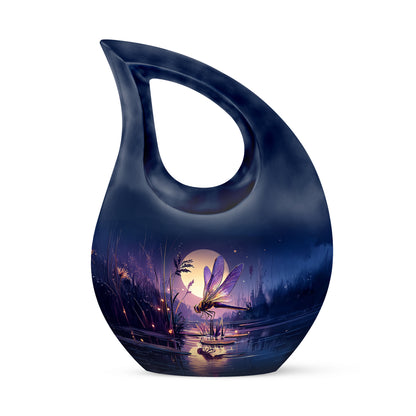 Regal Dragonfly Memorial Cremation Urns - Blue 10-inch, 200 cu in - Yatskia