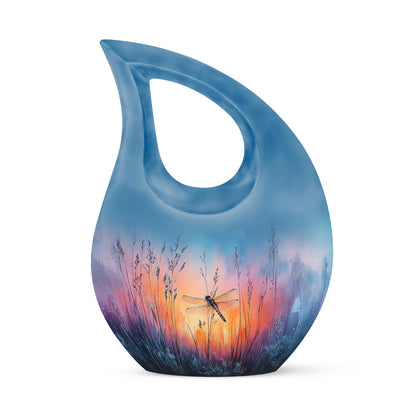 Blue Dragonfly Cremation Urns - Imperial Sentinel 10-inch, 200 cu in - Yatskia