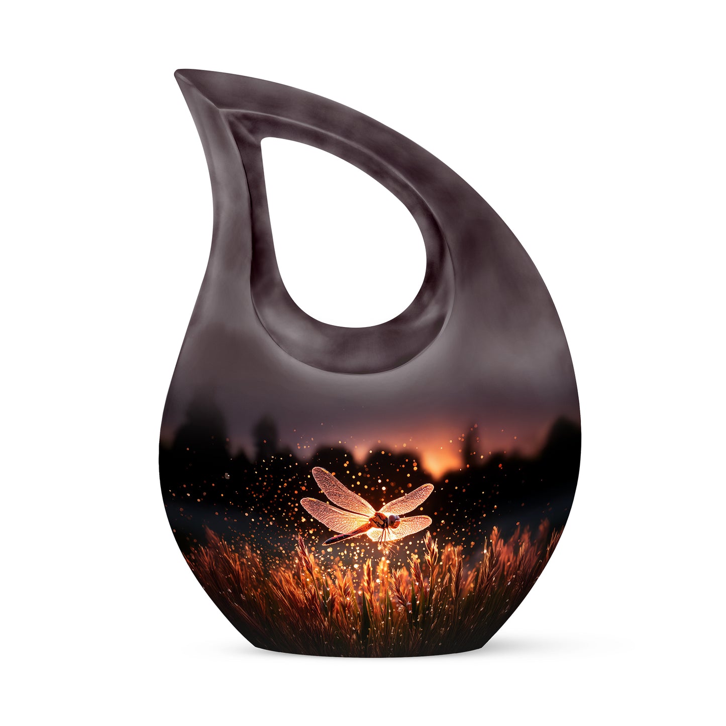 Radiant Dragonfly Memorial Cremation Urns - Pink 10-inch, 200 cu in - Yatskia