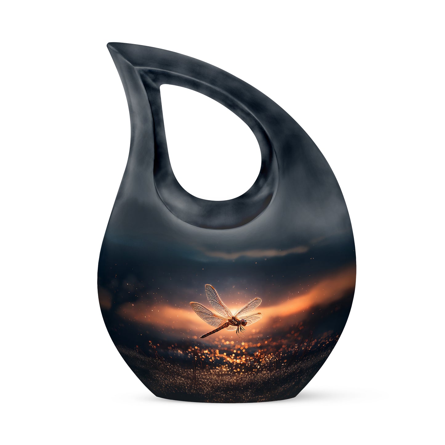 Personalized Blue Dragonfly Cremation Urns for Ashes - Transcendent 10-inch - Yatskia