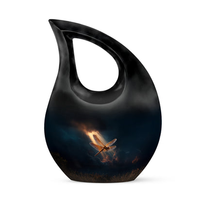 Lustrous Dragonfly Cremation Urns for Human Ashes - Blue 10-inch - Yatskia