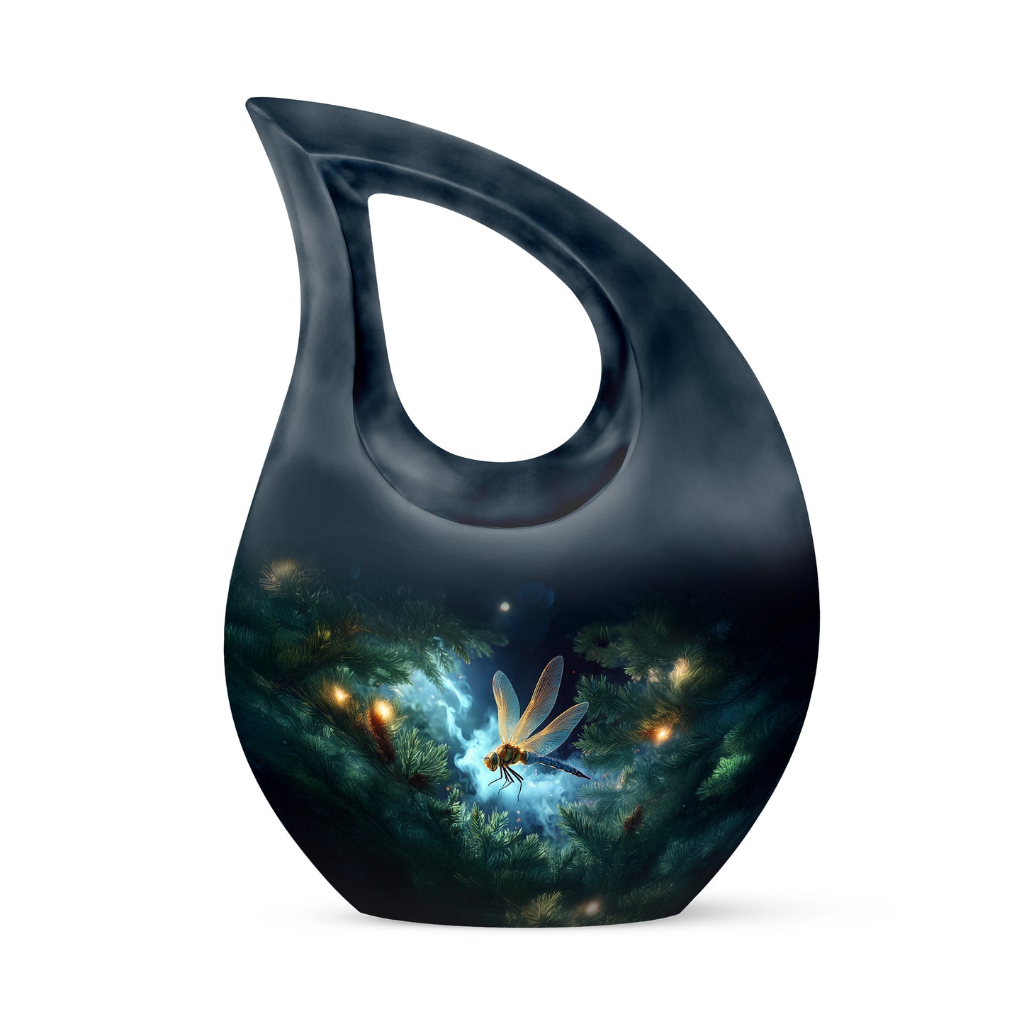Resplendent Blue Dragonfly Cremation Urn for Ashes - 10-inch, 200 cu in - Yatskia
