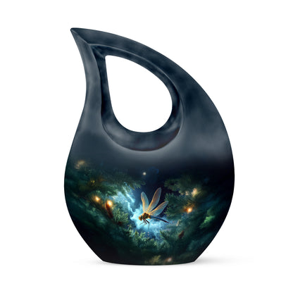 Resplendent Blue Dragonfly Cremation Urn for Ashes - 10-inch, 200 cu in - Yatskia