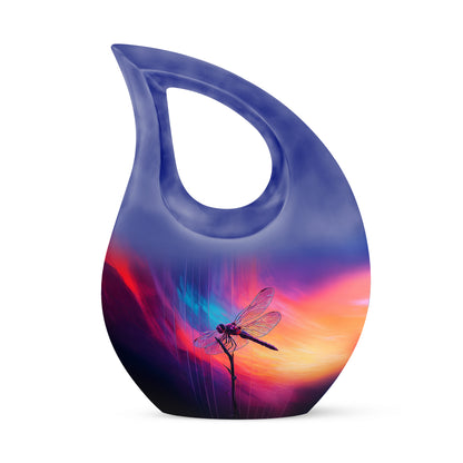 Blue Breathtaking Dragonfly Memorial Urn for Ashes - 10-inch, 200 cu in - Yatskia