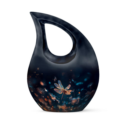 Personalized Magnificent Dragonfly Cremation Urns - Blue 10-inch, 200 cu in - Yatskia