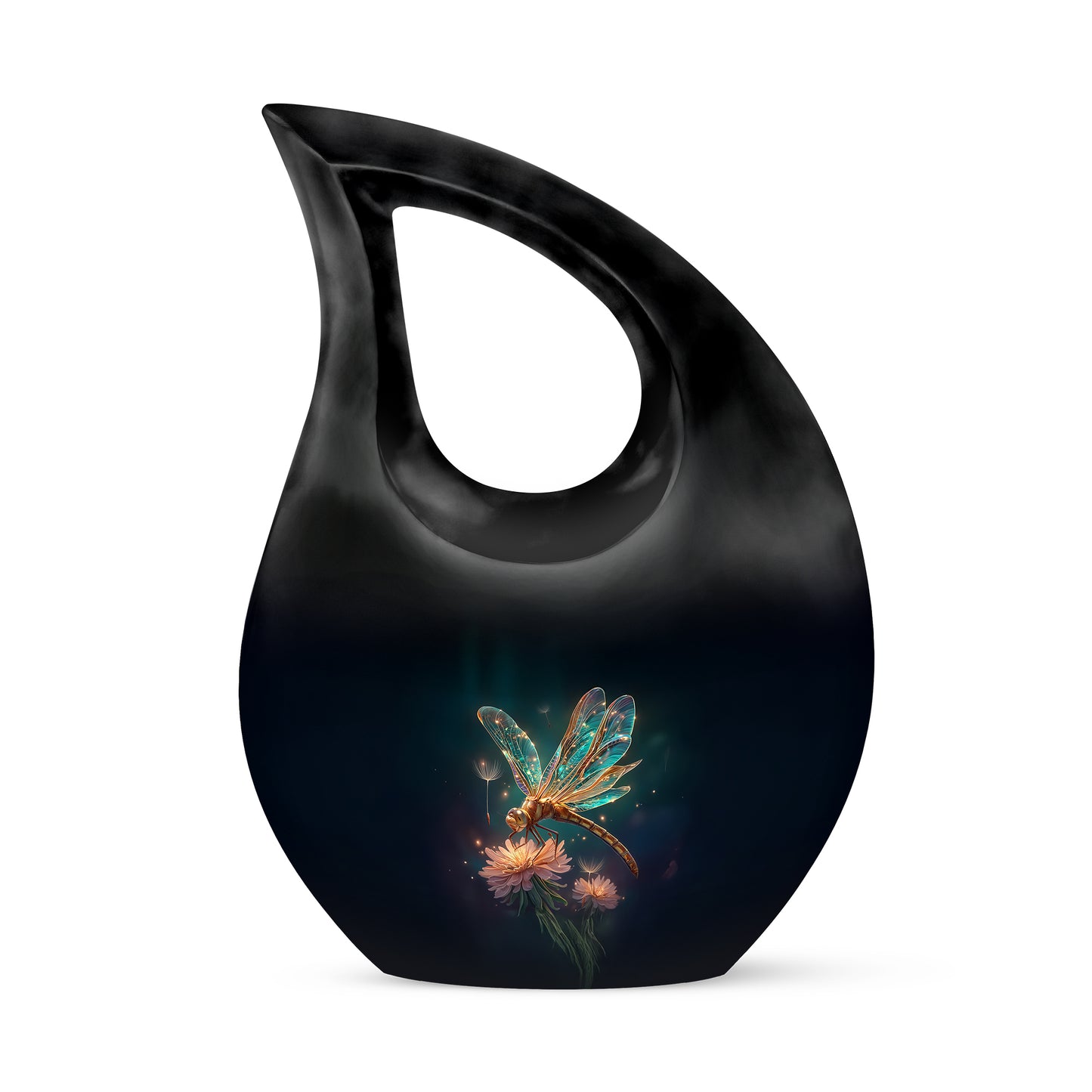 Personalized Dragonfly Cremation Urns - Pristine Blue 10-inch, 200 cu in - Yatskia