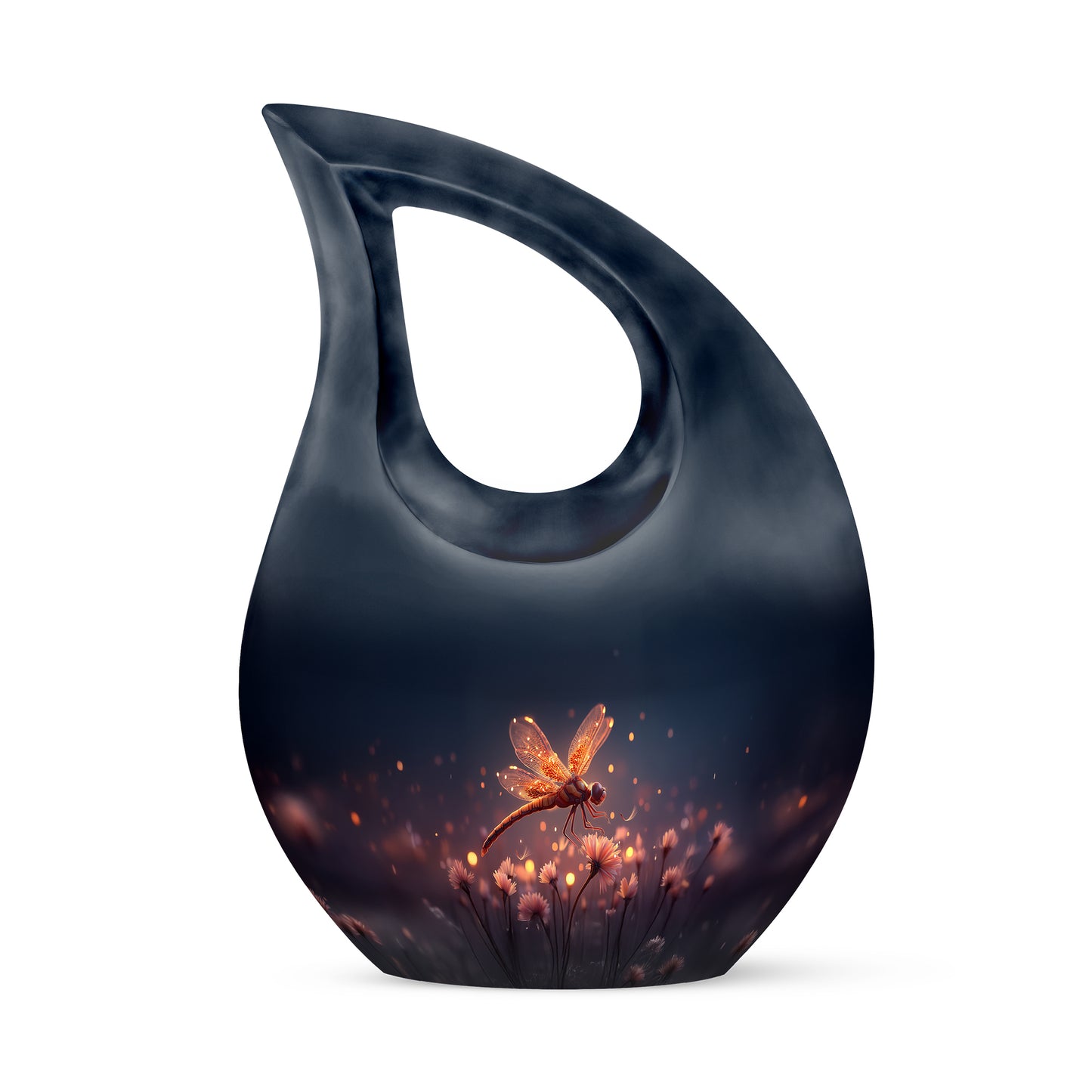 Blue Dragonfly Cremation Urns - Honored Memorial 10-inch, 200 cu in - Yatskia