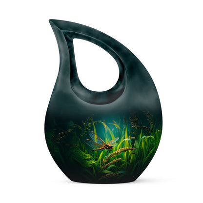 Personalized Black Dragonfly Cremation Urns for Ashes - Transcendent 10-inch - Yatskia